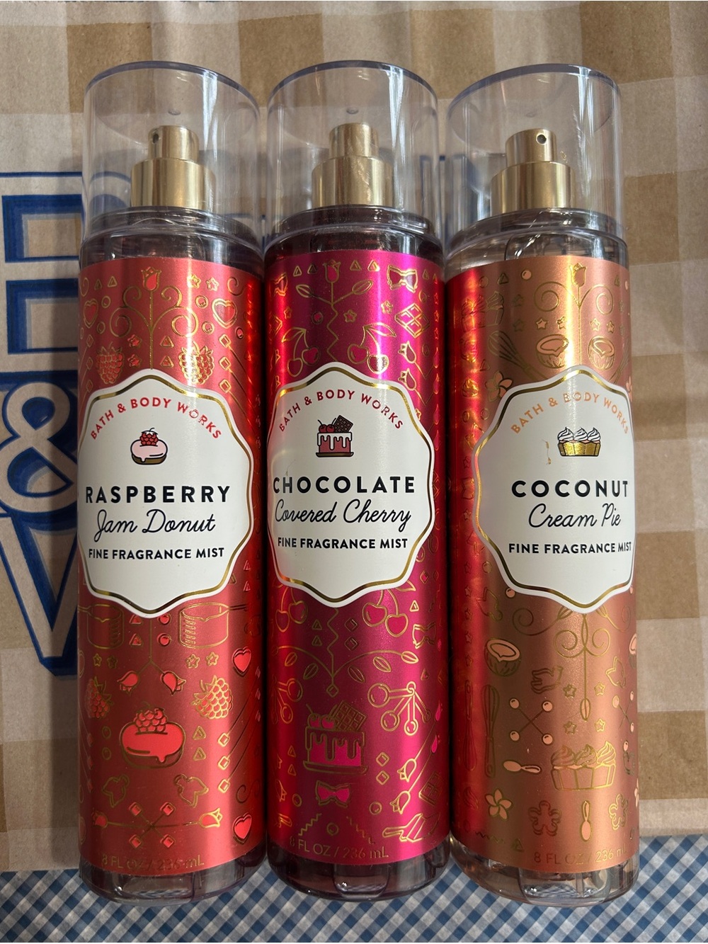 BBW HTF MISTS - Raspberry Jam Doughnut,Chocolate Covered Cherry & Coconut Cream